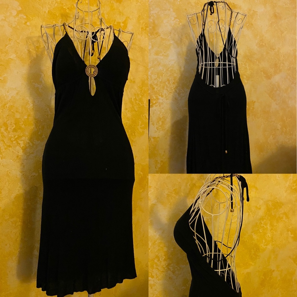 Little black dress, plunge, open back